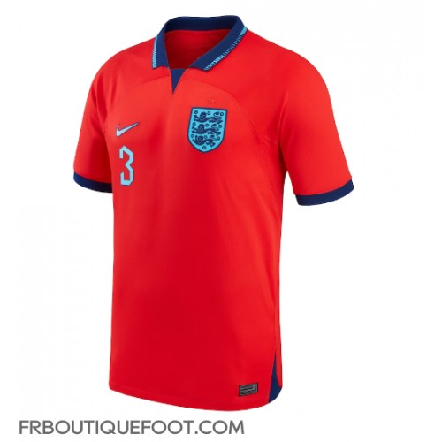 Maillot de foot Angleterre Luke Shaw #3 Extérieur vêtements Monde 2022 Manches Courtes